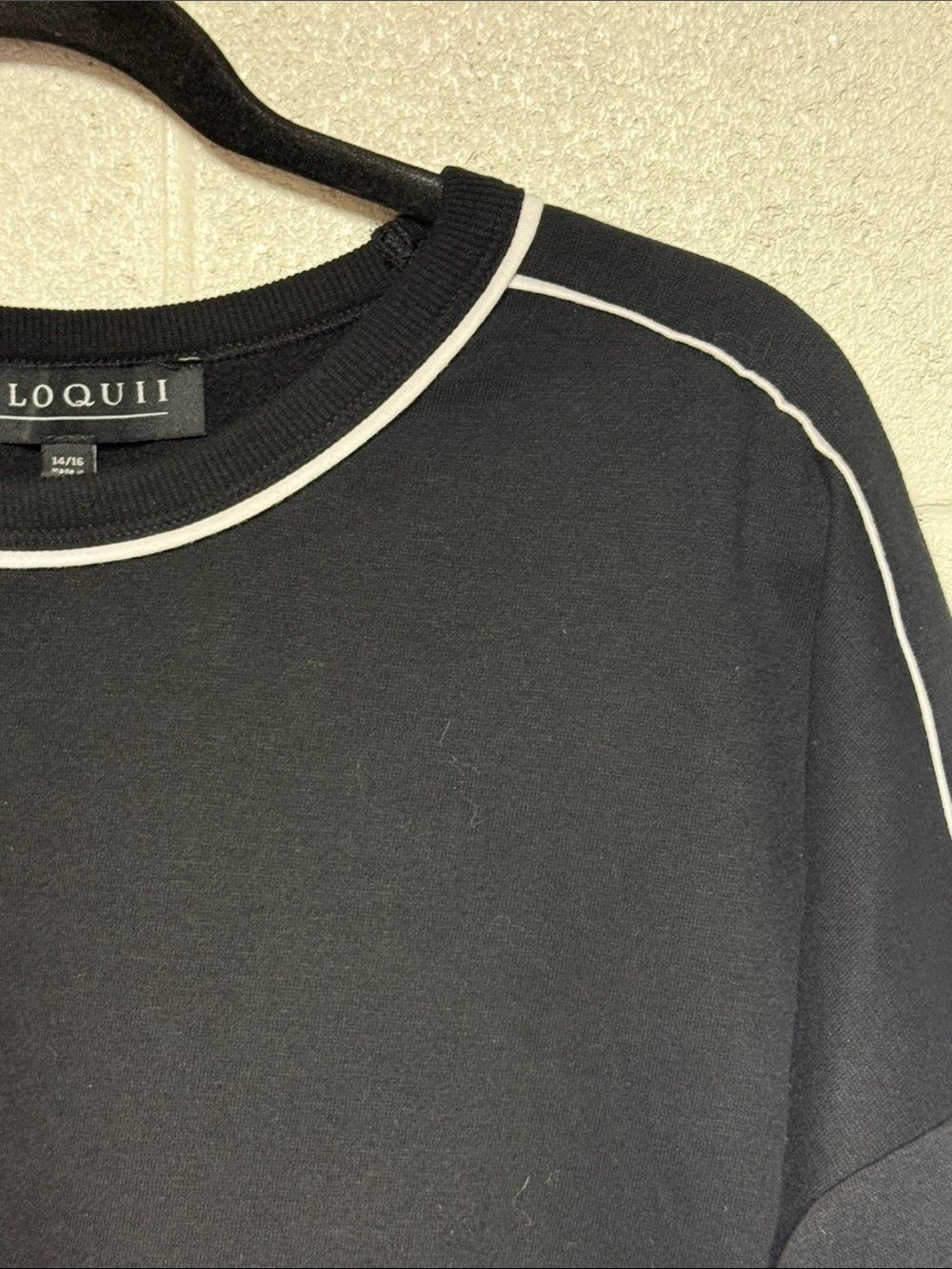 Eloquii Women’s Black Long Sleeve Sweatshirt with White Trim Sz 14/16 - Picture 4 of 9